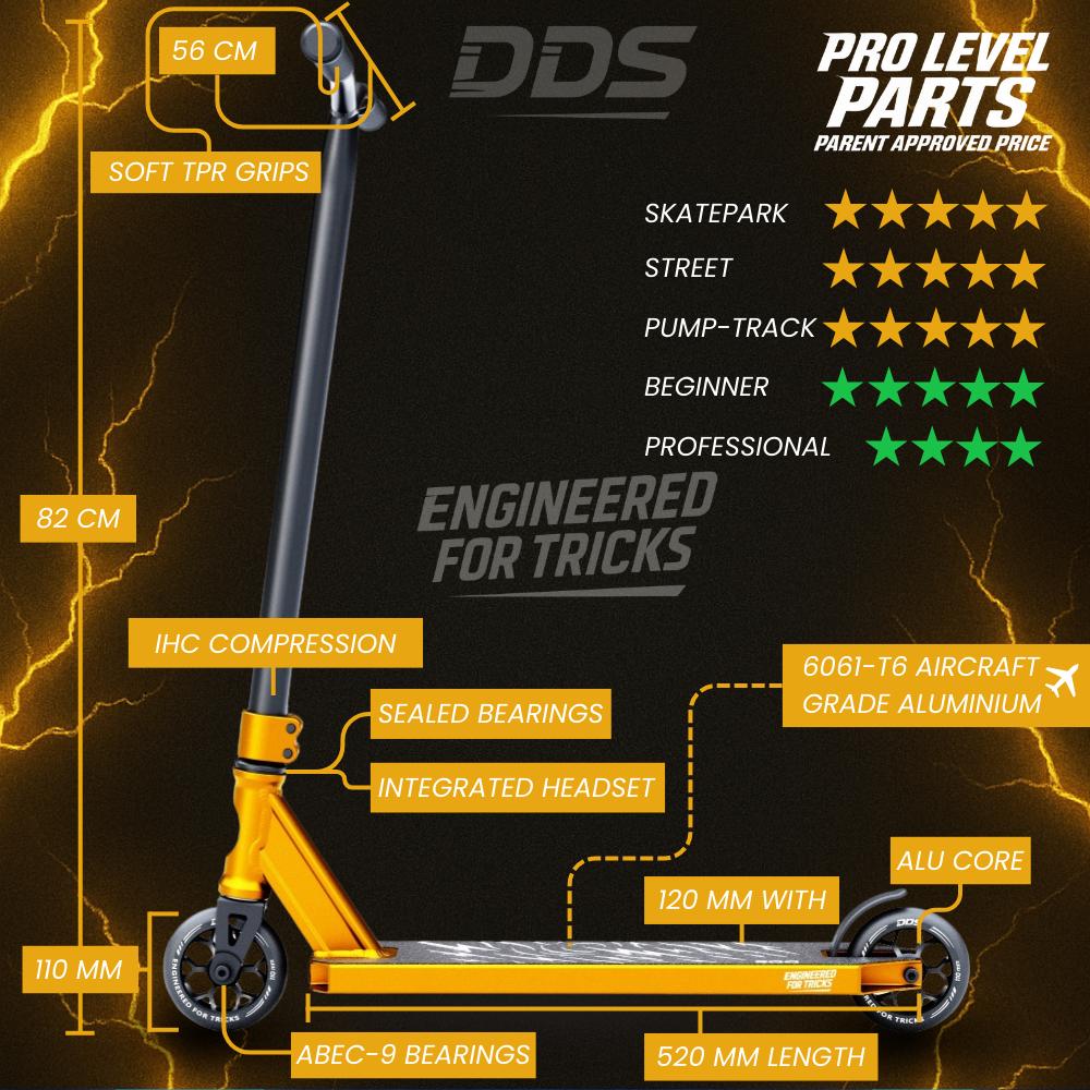 DDS Stunt Scooter Gold Black 82cm / 84cm